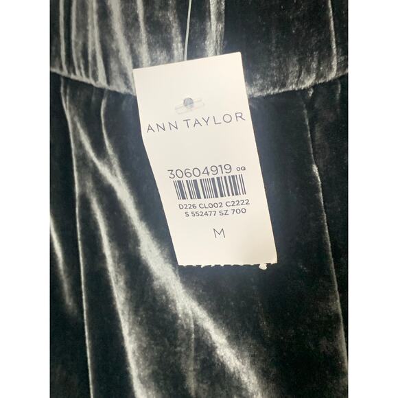 Ann Taylor Velvet Easy Pull On Ankle Pants Pewter NWT sz M Beautiful! - Picture 5 of 10